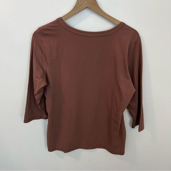 New Denim& Co Perfect Jersey 3/4 Sleeve Round Neck Top | Size M - Picture 5 of 9